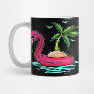 A Flamingo island swimming aid, buoyancy aid Mug
